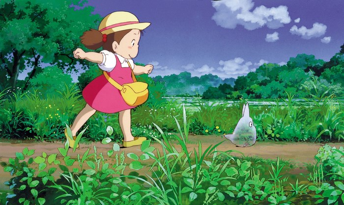 My Neighbor Totoro: Girl and Totoro walking