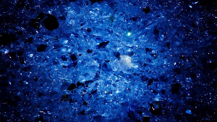 Blue shattered glass texture