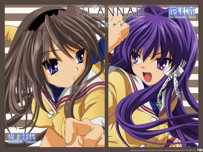 Tomoyo Sakagami and Kyou Fujibayashi from Clannad