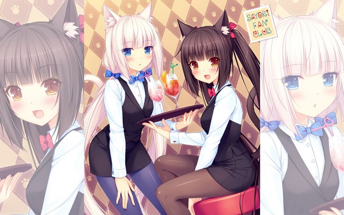 Nekopara: Coconut and Vanilla serving drinks