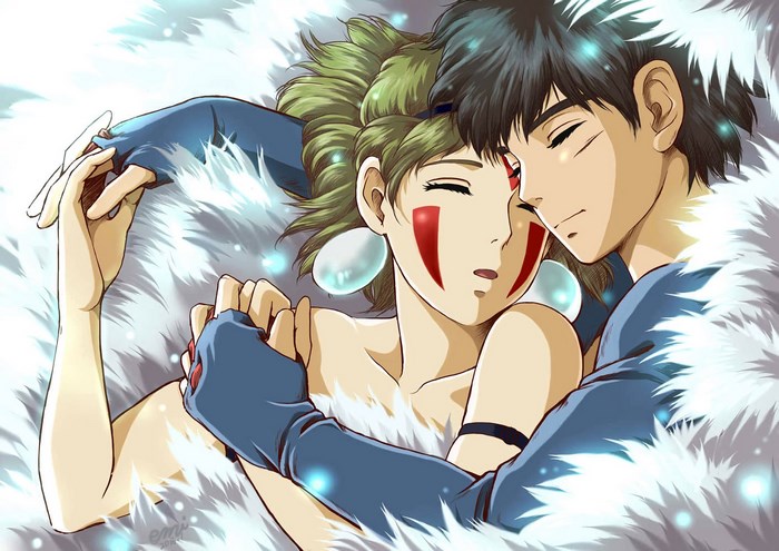 Ashitaka and San from Princess Mononoke