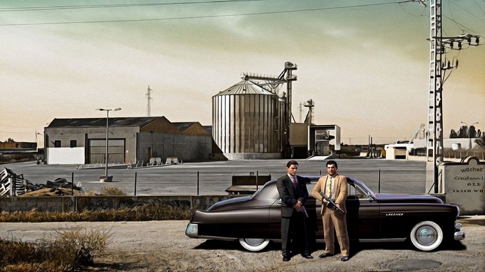 Mafia: The City of Lost Heaven - Two men with guns and car