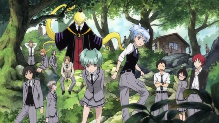 Assassination Classroom characters in a forest