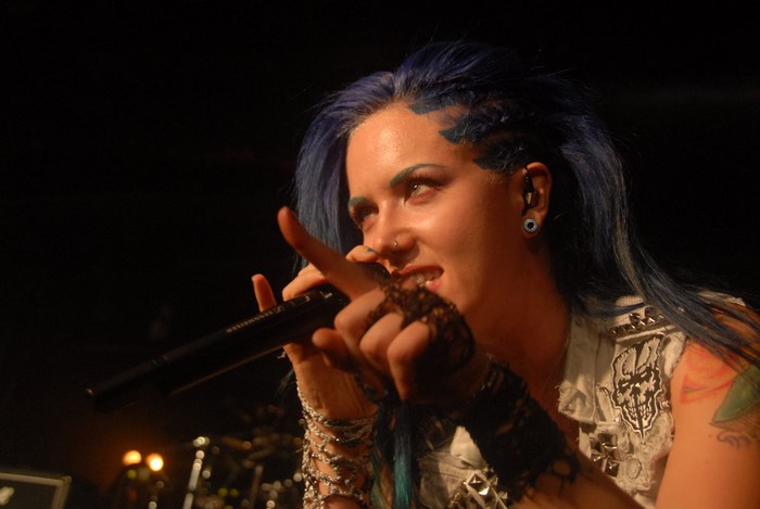 Alissa White-Gluz performing on stage