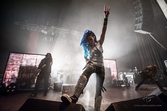 Alissa White-Gluz performing on stage