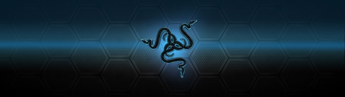 Razer logo on a hexagonal background