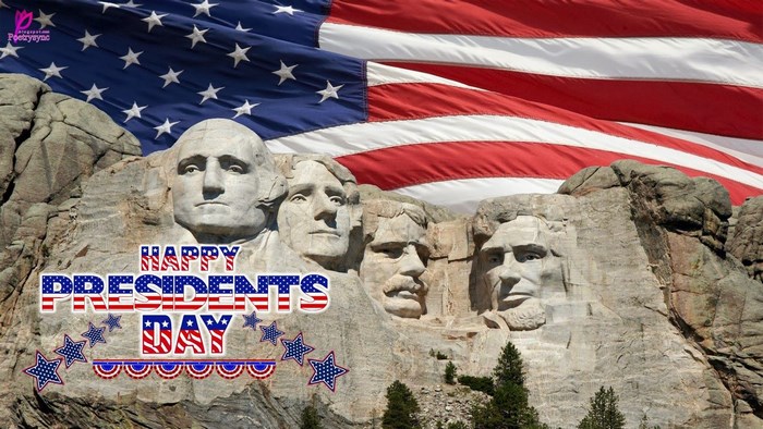 Happy Presidents Day Mount Rushmore USA Flag
