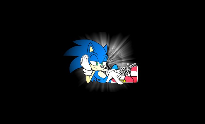 Sonic the Hedgehog lying down