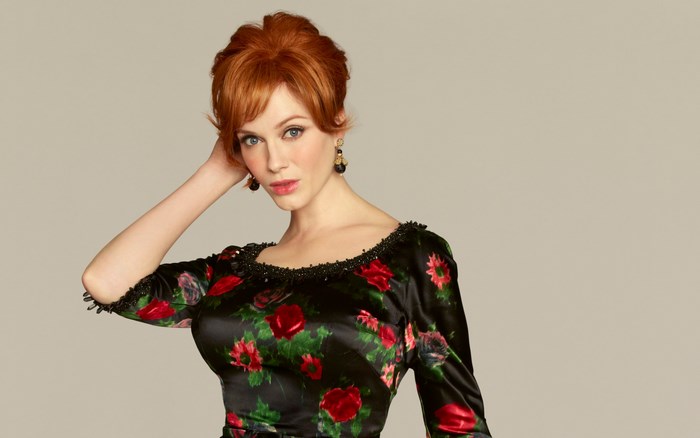 Christina Hendricks in a floral dress