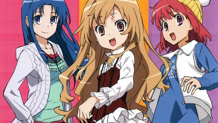 Taiga Aisaka, Minori Kushieda, and Ami Kawashima from Toradora