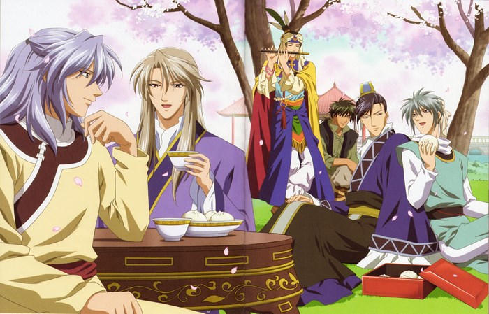 Saiunkoku Monogatari characters enjoying a meal