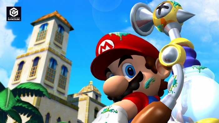 Mario from Super Mario Sunshine with F.L.U.D.D.
