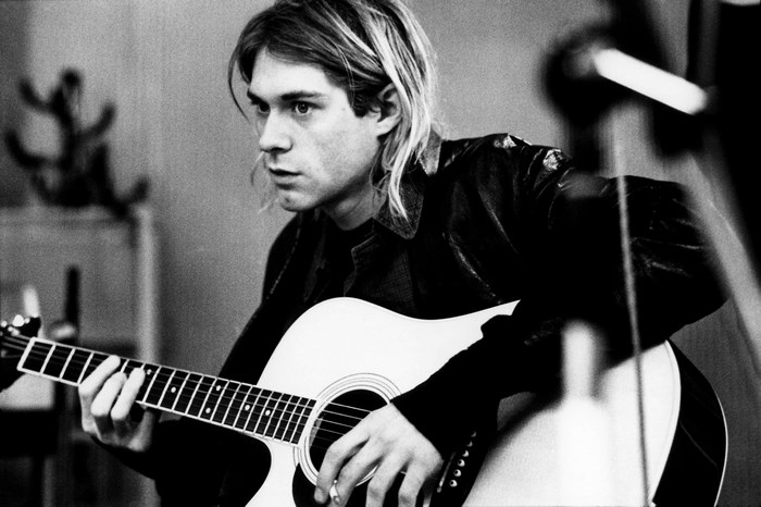 Kurt Cobain Playing Acoustic Guitar