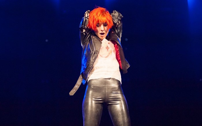 Hayley Williams performing on stage