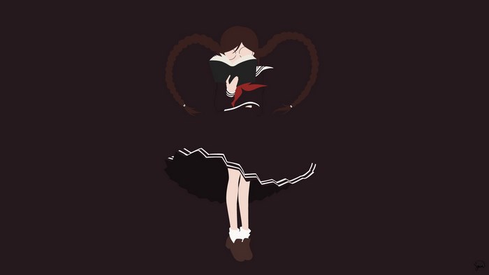 Celestia Ludenberg from Danganronpa reading a book