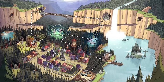 Map Illustration from Gravity Falls