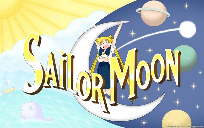 Sailor Moon with Moon and Planets