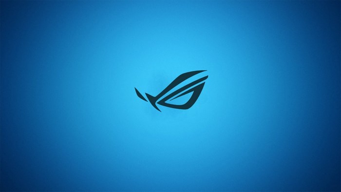 ASUS ROG logo on blue background