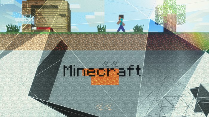 Minecraft Steve and house with lava