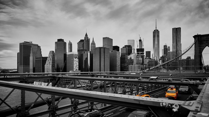 4K New York City Skyline and Brooklyn Bridge