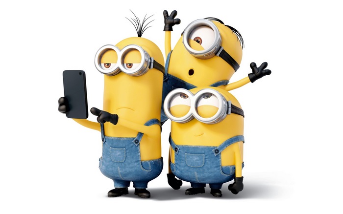 Cheerful Minions Taking a Selfie