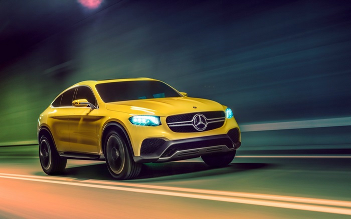 Yellow Mercedes-Benz Coupe SUV in Tunnel