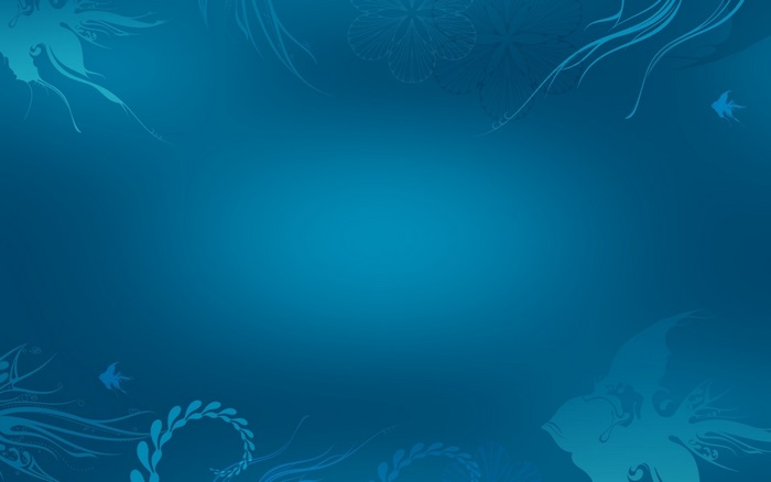 Abstract blue floral and fish design