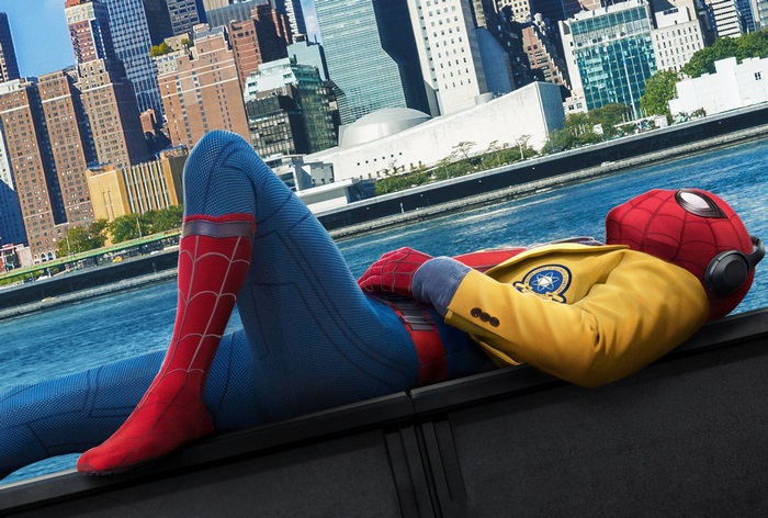Spider-Man from Spider-Man: Homecoming lying down