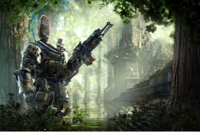 Titanfall 2 4K robot in jungle ruins