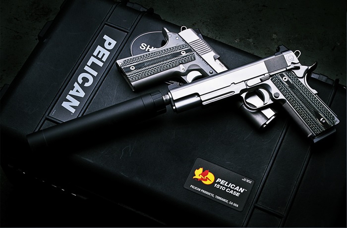 Dan Wesson M1911 pistols on Pelican case