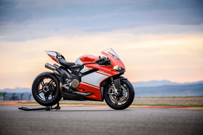 Ducati 1299 Superleggera motorcycle on a racetrack