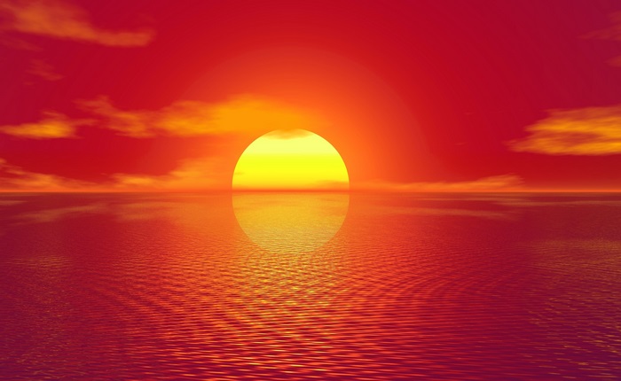 Sunset over the ocean 4K