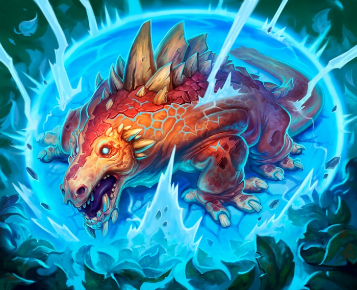 Hearthstone creature with blue energy