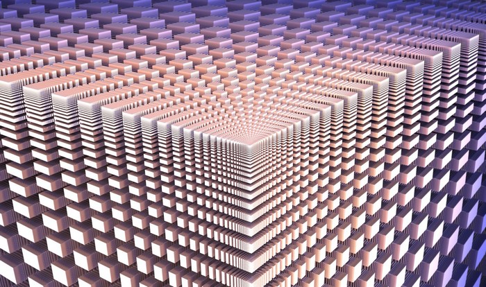 Abstract fractal pattern of stacked cubes