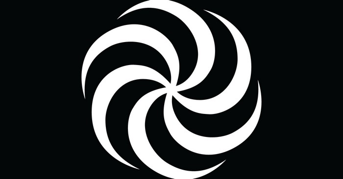 White spiral on black background