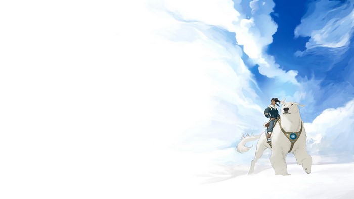 Korra and Naga from The Legend of Korra