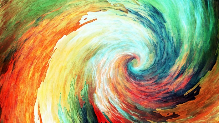 Abstract colorful spiral painting