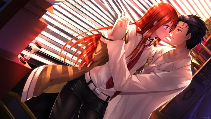 Makise Kurisu and Okabe Rintarou from Steins;Gate