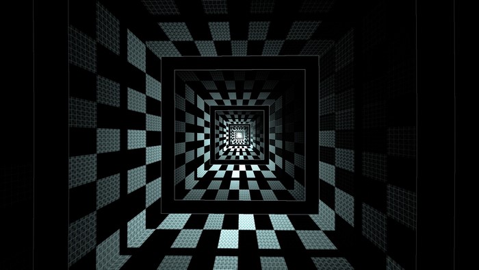 Infinite Checkerboard Optical Illusion Tunnel