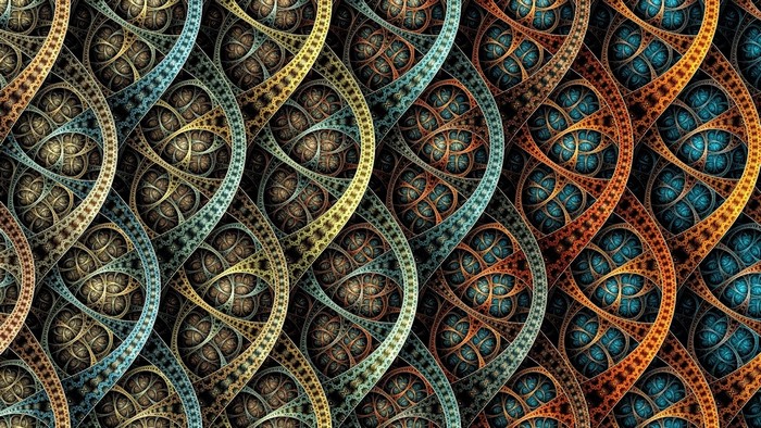 Abstract fractal geometry pattern with interwoven curves