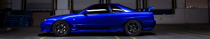 Blue Nissan Skyline GT-R R34
