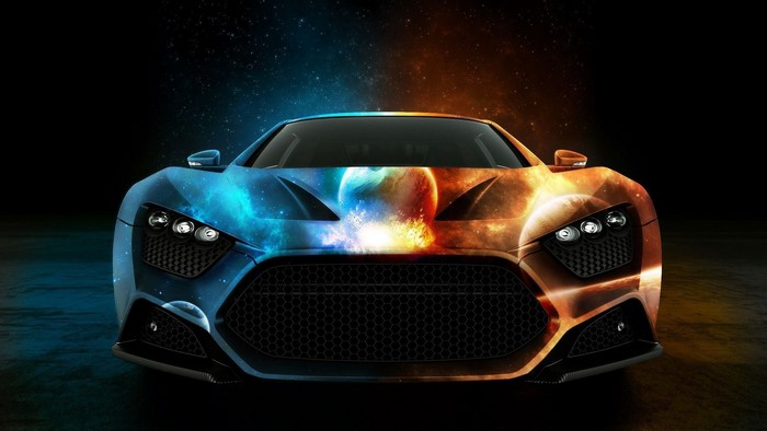 Zenvo ST1 car with cosmic galaxy paint