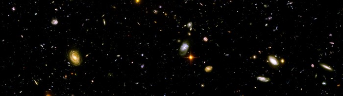 Hubble Deep Field galaxies in space