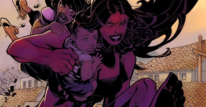She-Hulk carrying children
