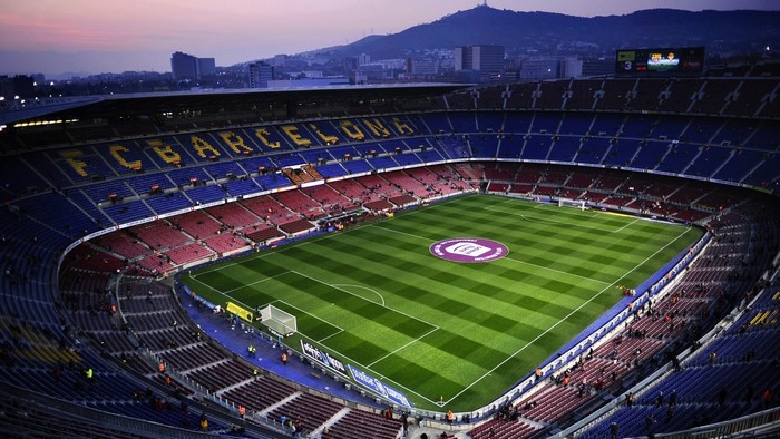 Camp Nou Stadium of FC Barcelona at Dusk