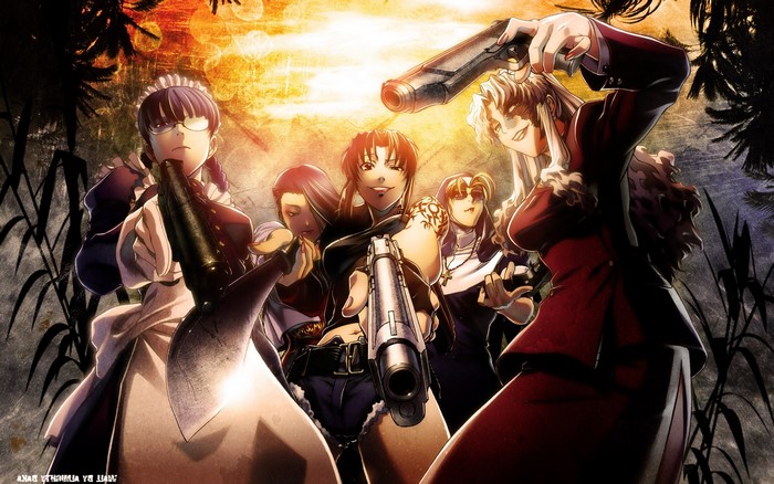 Black Lagoon characters with guns