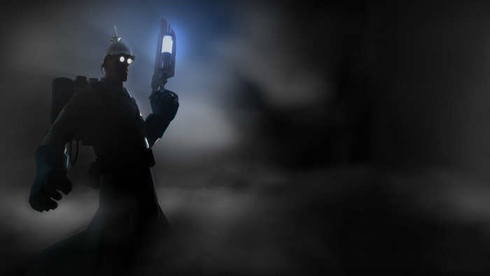 Medic from Team Fortress 2 holding a weapon