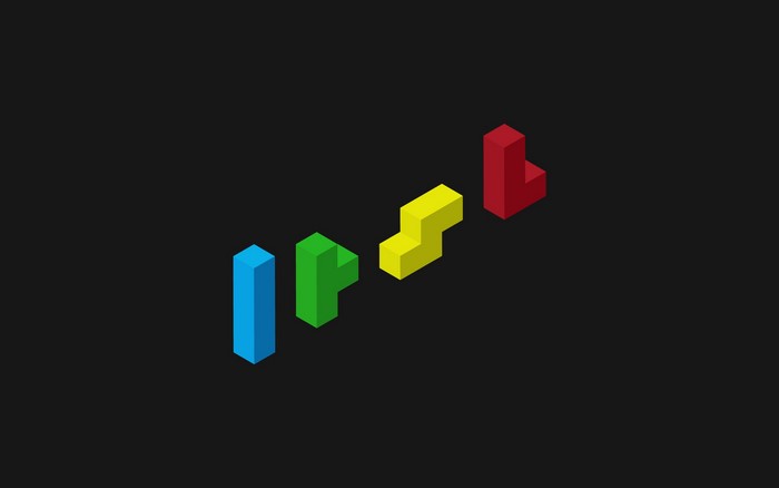Isometric Tetris blocks spelling 'IPSL'