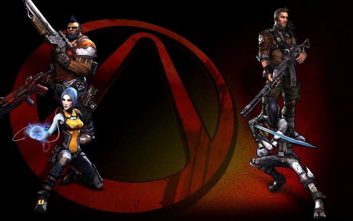 Borderlands 2 characters Maya, Salvador, Zer0, and Axton