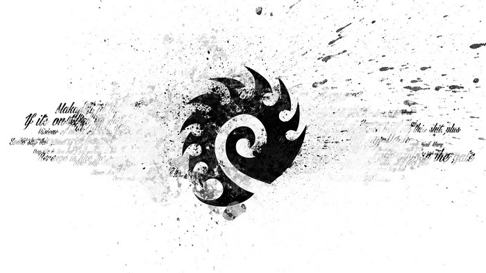 StarCraft II Zerg symbol with text